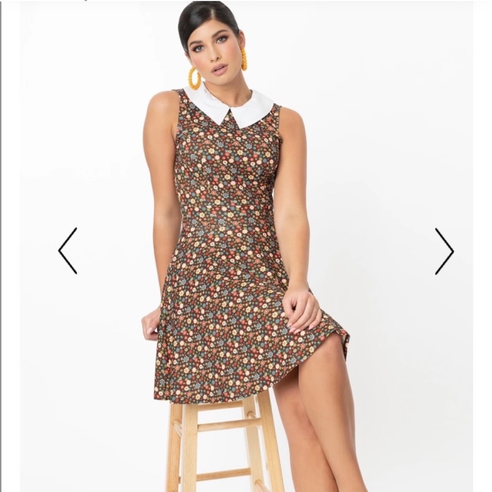 Smak Parlour Retro Floral Dress with Peter Pan Collar